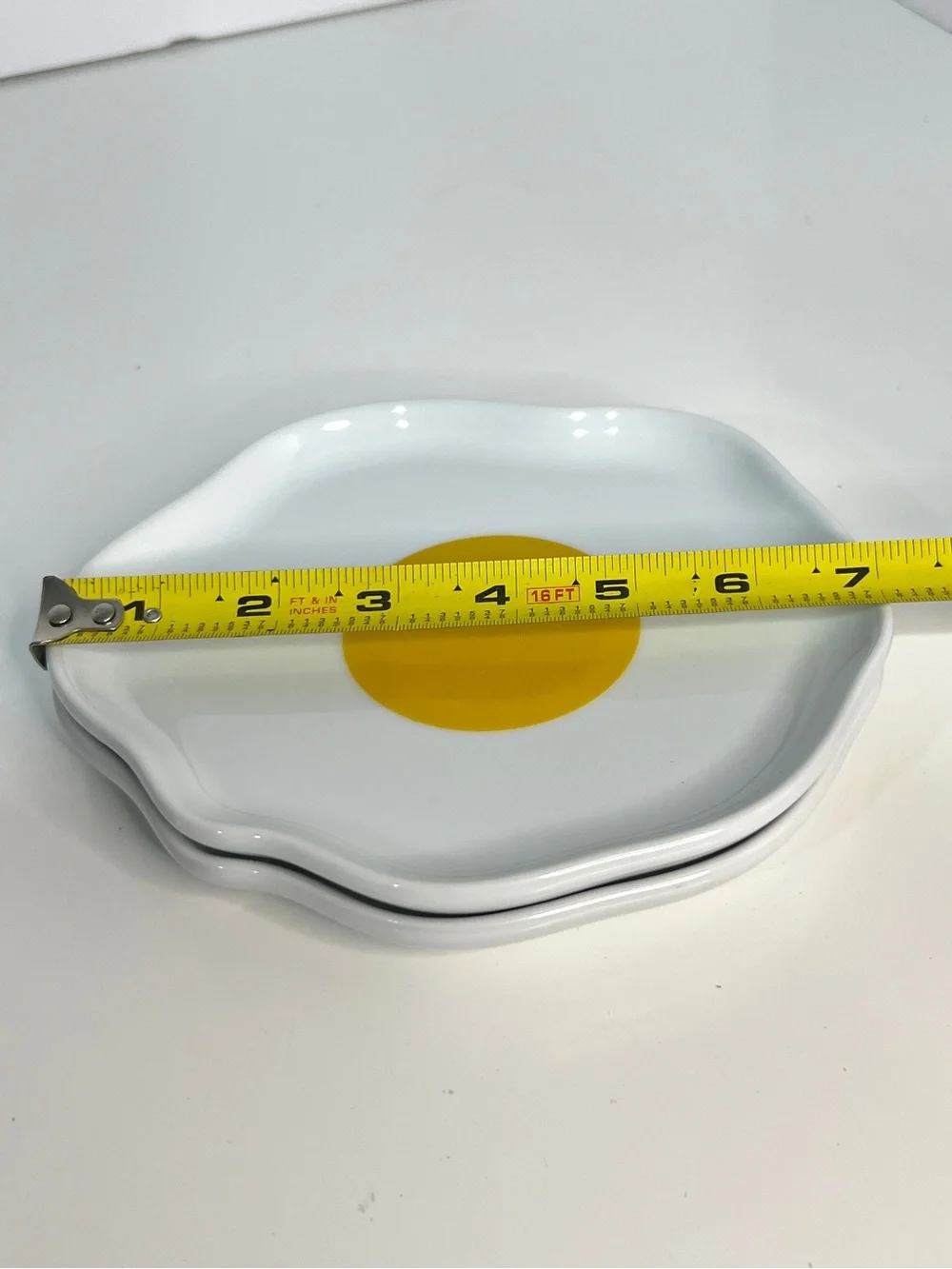 THREE EGG YOLK PLATES Ceramic Egg Yolk Accent Dish